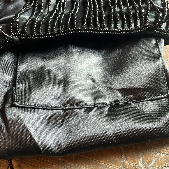 Mayfair International Jet Black Beaded Fringe Evening Bag🖤 - Picture 7 of 8
